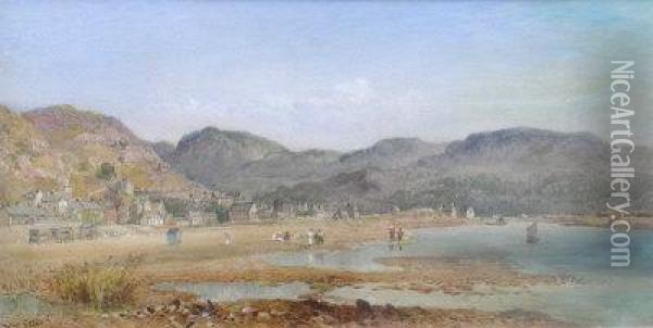 A View Of Barmouth, North Wales Oil Painting - William Ellis