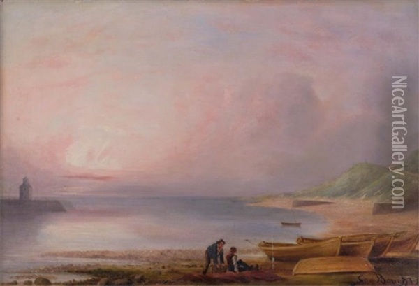 Kustenlandschaft Mit Fischern Oil Painting - Samuel Bough