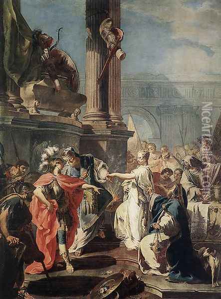 The Sacrifice of Polyxena Oil Painting - Giovanni Battista Pittoni the younger