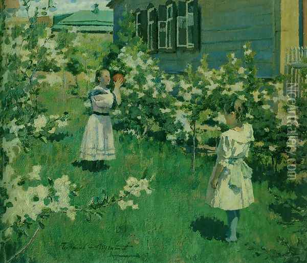 May Flowers, 1894 Oil Painting - Viktor Elpidiforovich Borisov-Musatov