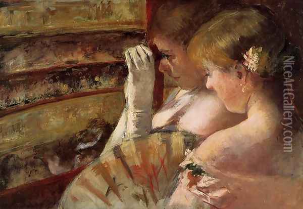 A Corner of the Loge (or In the Box) Oil Painting - Mary Cassatt