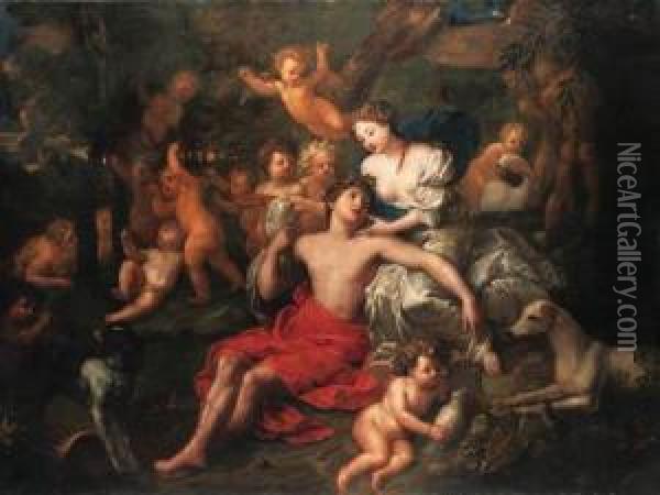 Diana And Endymion Oil Painting - Benedetto Gennari