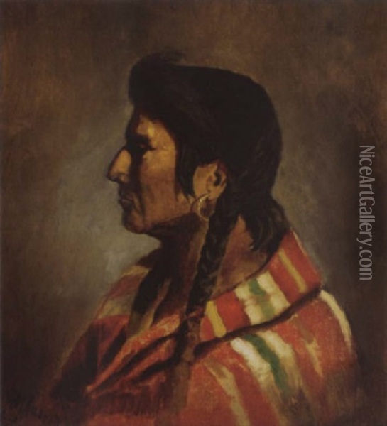 Red Crow - Chief Of The Bloods Oil Painting - Charles Marion Russell