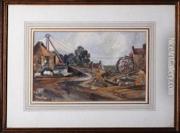 Coal Pit At Ashton-in-wakefield, Lancs, C.1820 Oil Painting - James Bulwer