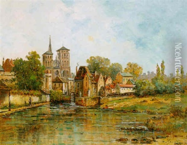 Le Moulin Au Bord De La Riviere Oil Painting - Gustave Mascart