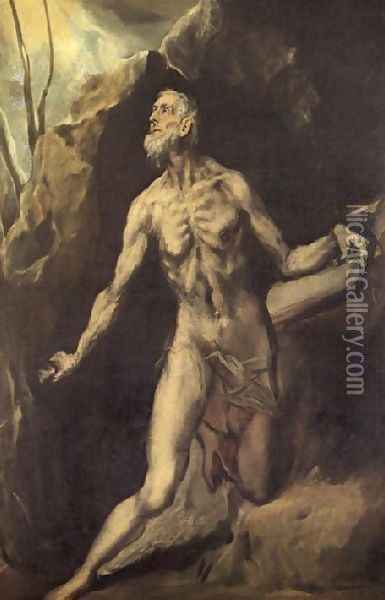 Saint Jerome Penitent 1610-14 Oil Painting - El Greco (Domenikos Theotokopoulos)