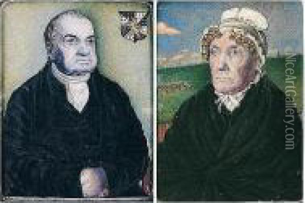 Portrait Of William William; Portrait Of Mrs William William Oil Painting - Frederick Tatham