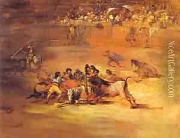 Scene Of Bullfight 1824-1825 Oil Painting - Francisco De Goya y Lucientes