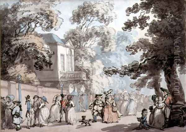 Entrance to the Mall, Spring Gardens Oil Painting - Thomas Rowlandson