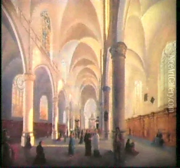 Innenansicht Des Domes Von Gran, Ungarn Oil Painting - Rudolf von Alt