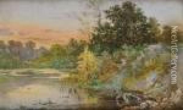 Soleil Couchant Oil Painting - Hippolyte Jean Adam Gide