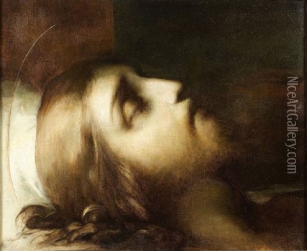Visage Du Christ Au Tombeau Oil Painting - Jean Raymond Hippolyte Lazerges