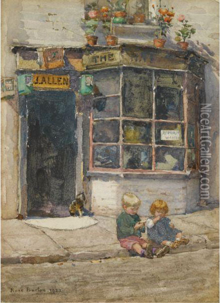 Cobbler's Shop In Lancelot Place, Knightsbridge Oil Painting - Rose Barton