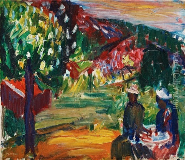In The Garden Oil Painting - Ivan Ivarson