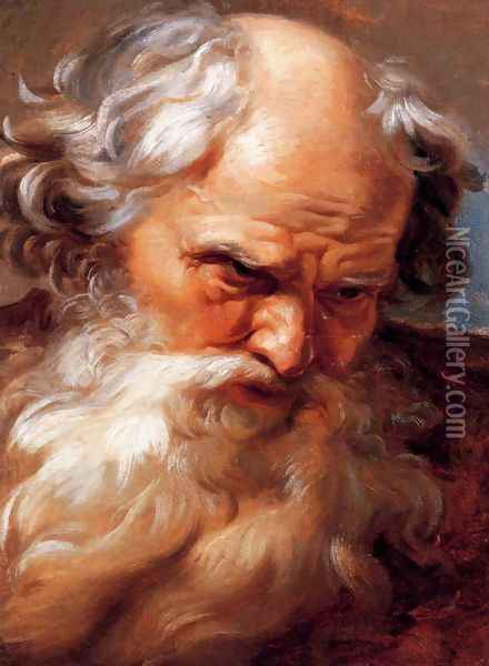 A Study For A Head Of Neptune (recto) Oil Painting - Gabriel Francois Doyen