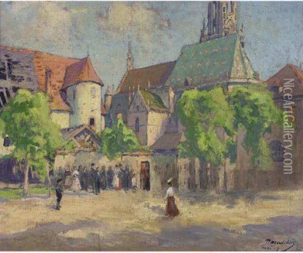 La Place Du Village Oil Painting - Paul Madeline