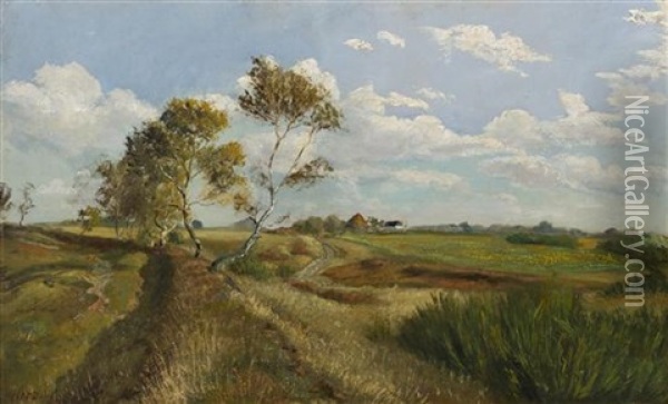Path Through The Field Oil Painting - Hermann Herzog