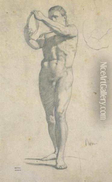 Le Discobole (recto And Verso) Oil Painting - Edgar Degas