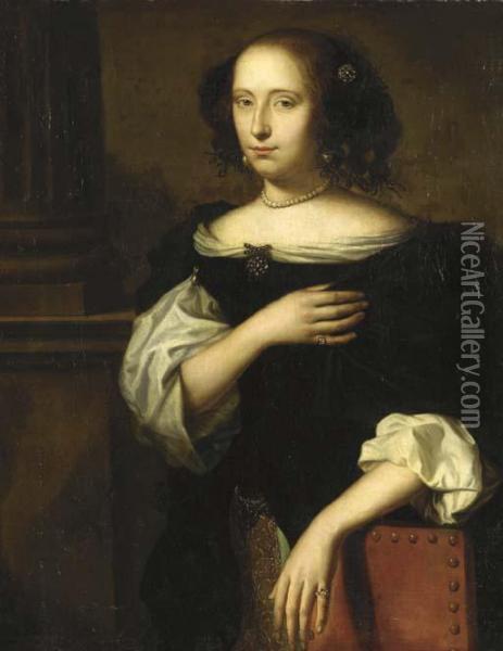 Portrait Of A Lady Oil Painting - Isaac Luttichuys