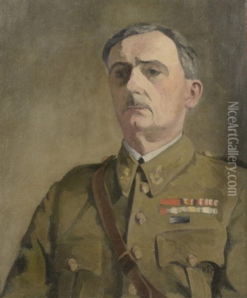 Portrait Du General De Gaulle Oil Painting - Henri Epstein