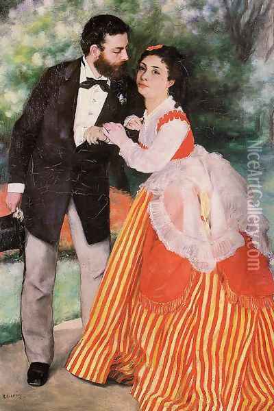 Alfred Sisley With His Wife Oil Painting - Pierre Auguste Renoir