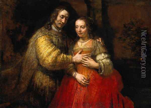 Portrait of Two Figures from the Old Testament, known as 'The Jewish Bride' Oil Painting - Rembrandt Van Rijn