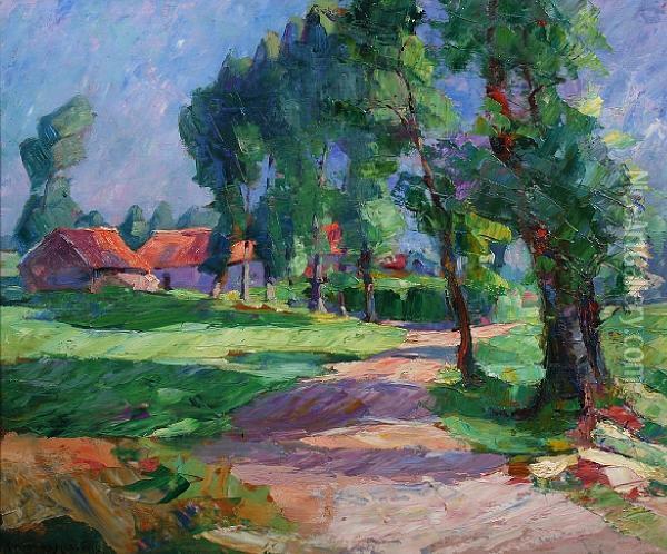 Road In The Sun Oil Painting - Jacques Hervens