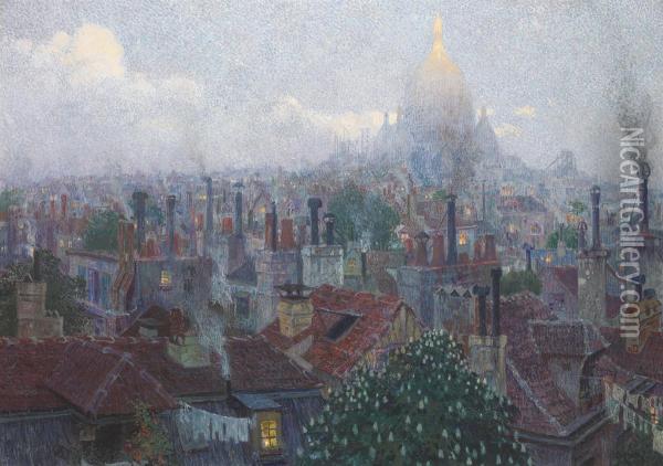View Of The Sacre Coeur From Montmartre, Paris Oil Painting - Rudolf Quittner