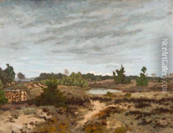 Paysage De Lande A Bruyere Oil Painting - Adriaan Jozef Heymans