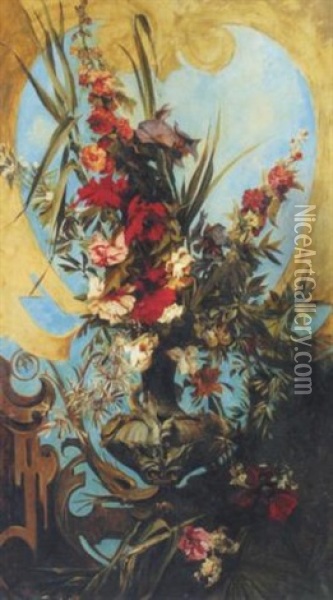 Groses Blumenstuck Oil Painting - Hans Makart
