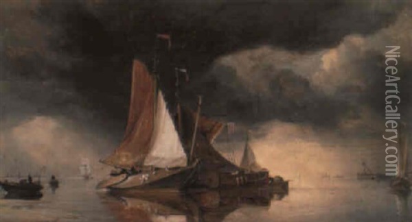 Dutch Craft On The Zuyder Zee Oil Painting - Edward William Cooke