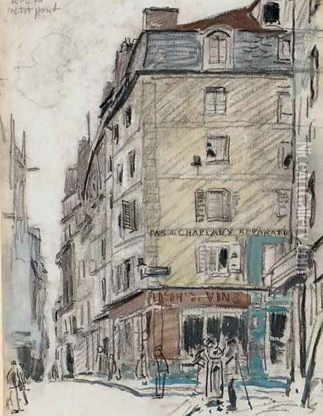 La rue du Petit-Pont Saint-Severin, Paris Oil Painting - Johan Barthold Jongkind