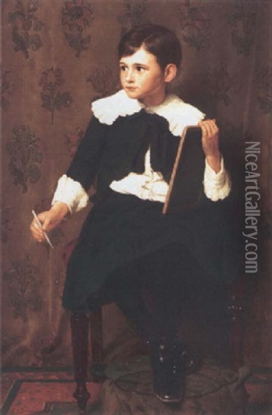Portrait Of Samuel D. Mccomb As A Young Boy Oil Painting - John George Brown