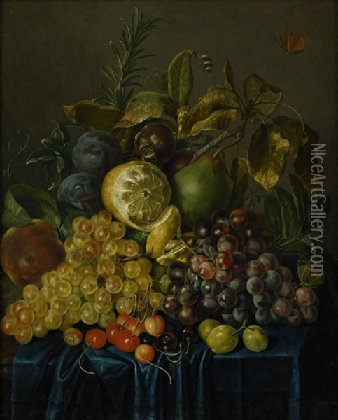 Fruktstilleben Oil Painting - Johann Daniel Bager