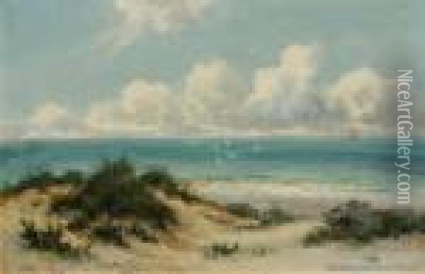 Sand Dunes & Seagulls Oil Painting - William Langley