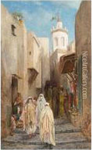 Woman Of The Casbah Oil Painting - Marc Alfred Chataud