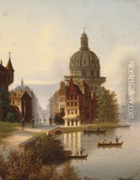Amszterdami Reszlet Oil Painting - J. Wilhelm Jankowski