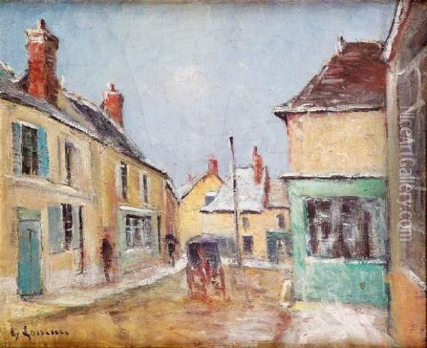 Rue De Village Avec Charrette Oil Painting - Gustave Loiseau