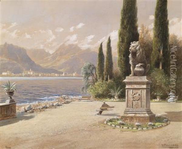 Riva Ongardasee Oil Painting - Vincenz Hawlicek