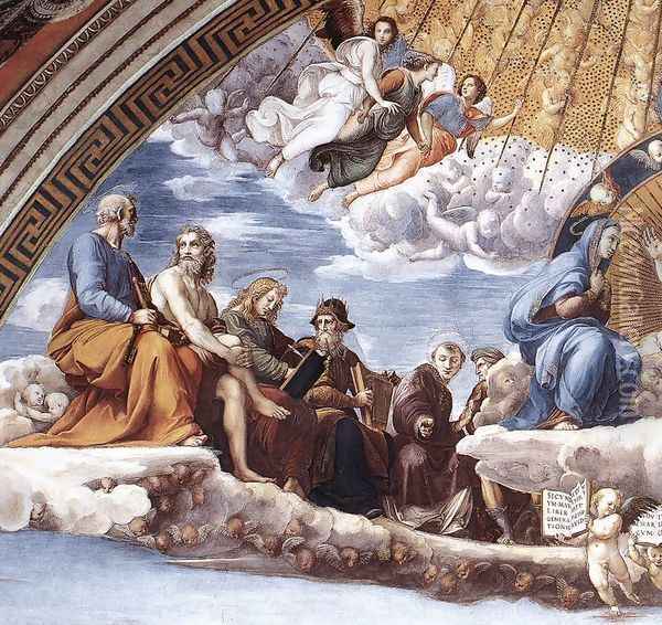 Disputation of the Holy Sacrament (La Disputa) [detail: 9] Oil Painting - Raphael