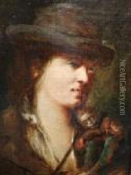 Femme En Chapeau Au Singe Oil Painting - Peter Paul Rubens
