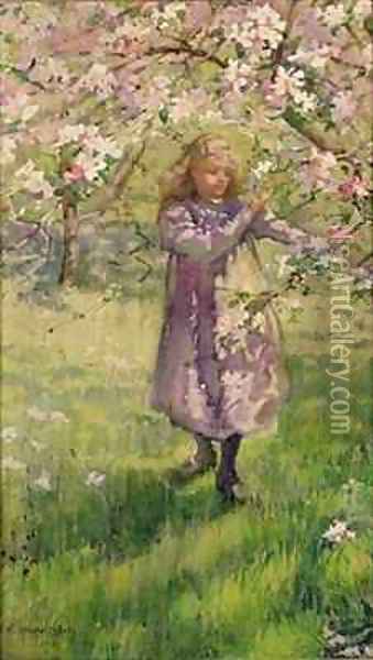 Picking Apple Blossom Oil Painting - Ethel Horsfall Ertz