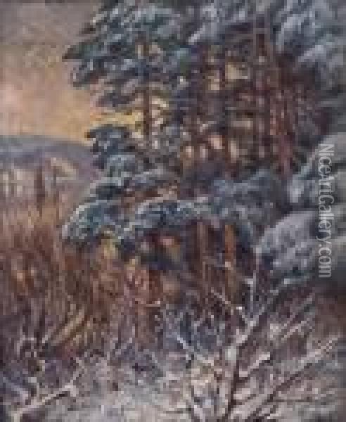 February, Evening1925 Oil Painting - Carl-Edvard Diriks