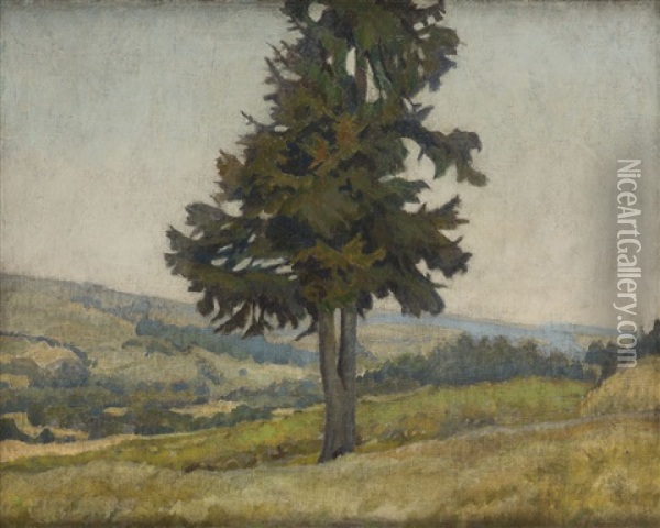 Lonely Tree - Mountain Landscape Oil Painting - Stanislaw Kamocki