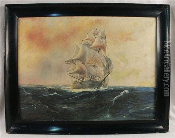 Ship In Full Sail Oil Painting - George Herbert McCord