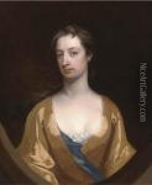 Portrait Of Mrs Dunbar Oil Painting - Charles Jervas