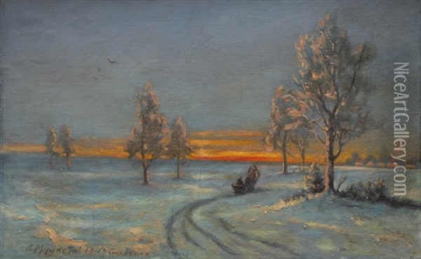 Sleigh Ride Oil Painting - Vitali Ilich Mushketov