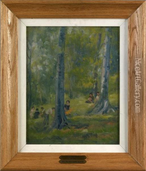 Landscape With Figures Oil Painting - Albert Jean Adolphe