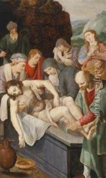 The Entombment Of Christ Oil Painting - Jan Massys