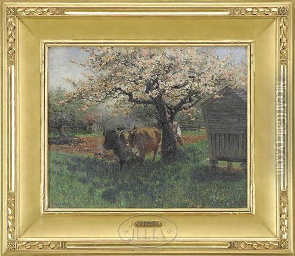 Under The Apple Tree Oil Painting - William Partridge Burpee